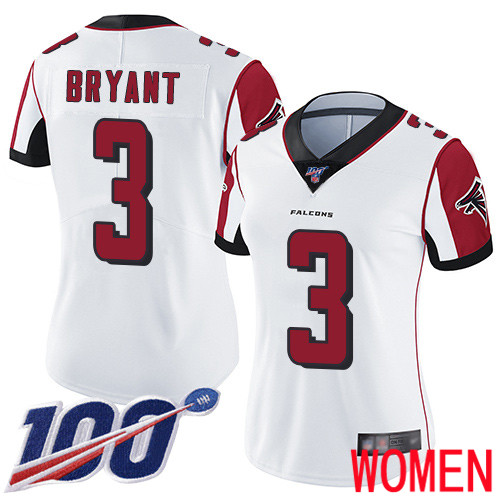Atlanta Falcons Limited White Women Matt Bryant Road Jersey NFL Football 3 100th Season Vapor Untouchable